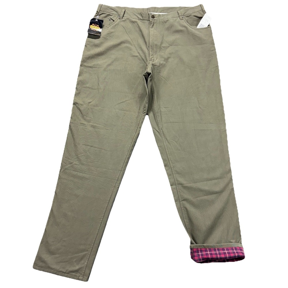 Guide Gear Flannel Lined Pants Mens 42x34 Olive Green Straight Leg NEW
